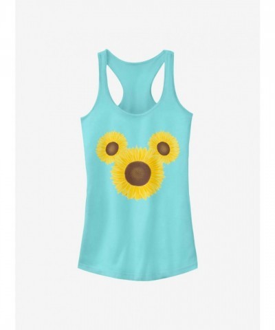 Disney Girls Mickey Mouse Sunflower Tank Top - Blue