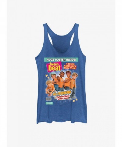 Disney Pixar Turning Red Cute Tween Magazine Cover Girls Tank Top - Blue