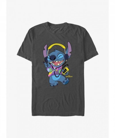 Disney Rockin' Stitch Lightweight T-Shirt - Grey for Men