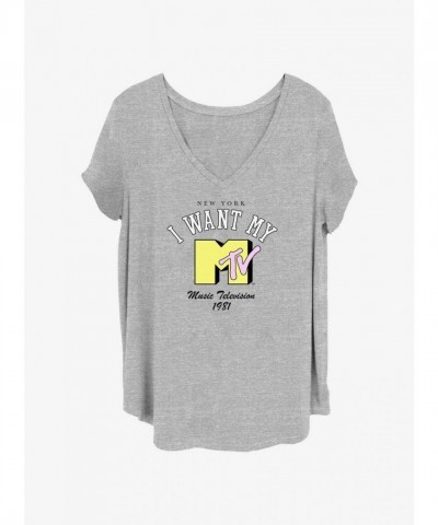 MTV Girls T-Shirt Plus Size in Grey - Cozy MTV Tee