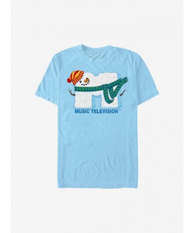 MTV Snowman Logo Men's T-Shirt - Blue