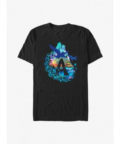 Avatar: The Way of Water Scenic Flyby Soft Cotton T-Shirt - Unisex Black