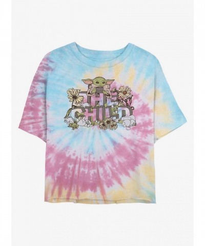 Star Wars Mandalorian Tie Dye Crop T-Shirt for Girls - Multi Colors