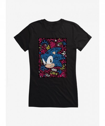 Sonic Hedgehog Girls Portrait Collage Tee