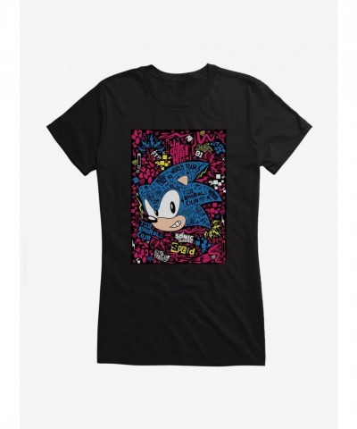 Sonic Hedgehog Girls Portrait Collage Tee