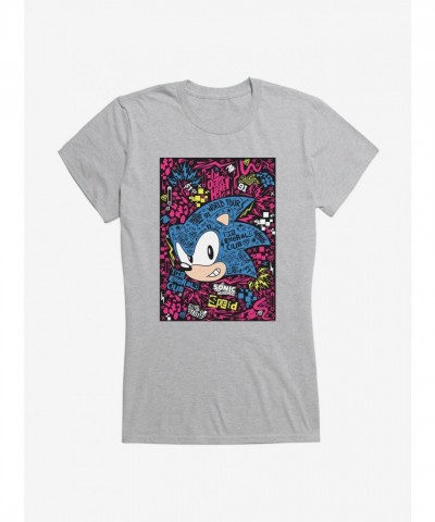 Sonic Hedgehog Girls Portrait Collage Tee