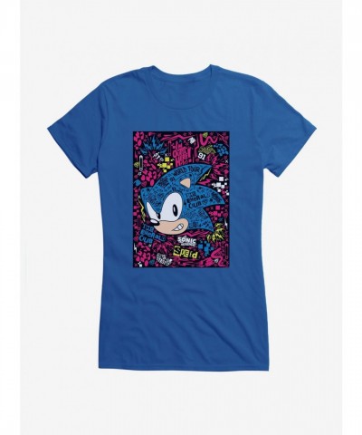 Sonic Hedgehog Girls Portrait Collage Tee