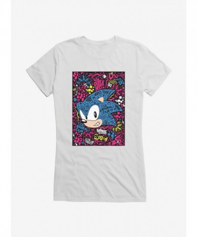 Sonic Hedgehog Girls Portrait Collage Tee