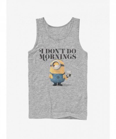 Minion Don't Do Mornings Unisex Tank Top - Black