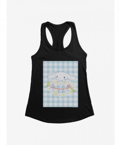 Cute Cinnamoroll Daisies Picnic Design Junior Tank Top