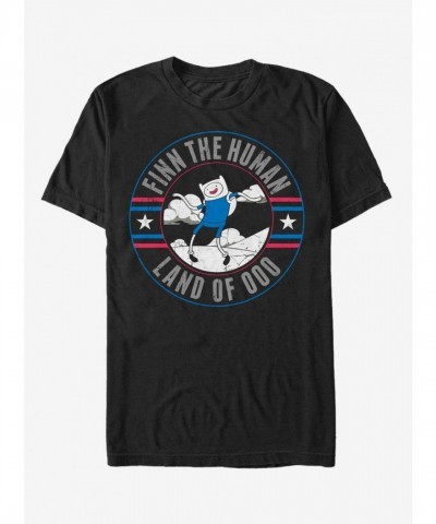 Adventure Time Black Finn T-Shirt - Land of Ooo Graphic for Men