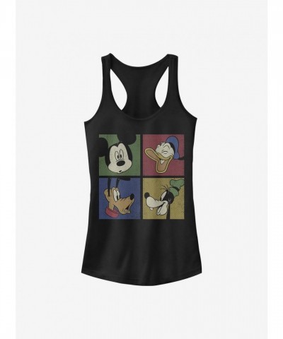 Disney Girls Mickey Mouse Block Party Cotton Tank - Black
