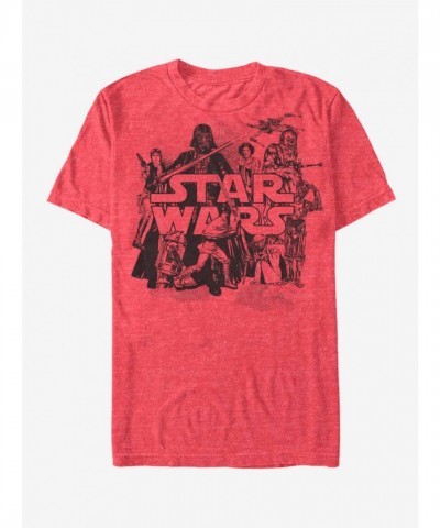 Star Wars Characters Lightweight T-Shirt - Men's Red