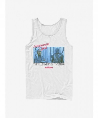 Ahsoka Tano Mandalorian Men's Cotton Tank Top - White