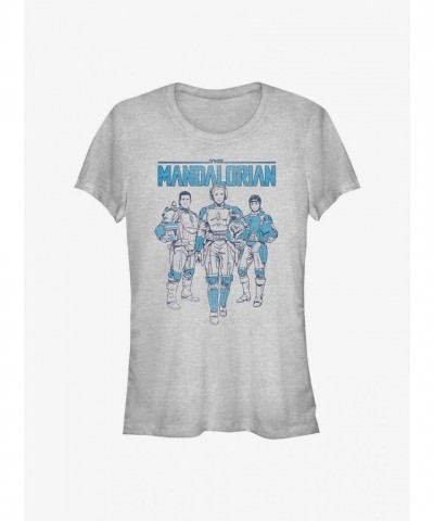 Star Wars Mandalorian Super Crew T-Shirt for Girls - Grey
