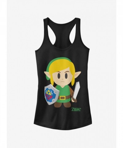 Nintendo Link's Awakening Girls Cotton Tank Top - Black Avatar Design