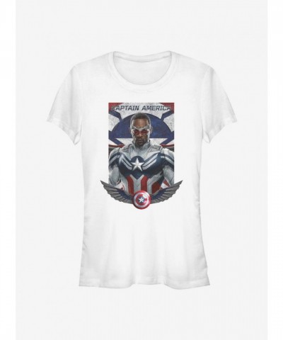 Marvel's Falcon Captain America T-Shirt for Girls - White