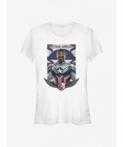 Marvel's Falcon Captain America T-Shirt for Girls - White