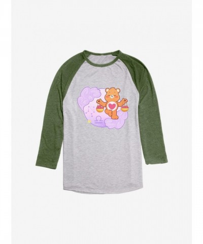 Care Bears Libra Bear Men's Green Raglan Tee