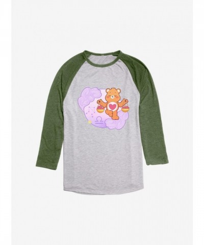 Care Bears Libra Bear Men's Green Raglan Tee