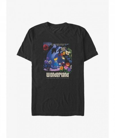Disney Curiouser and Curiouser Alice in Wonderland Big & Tall Unisex T-Shirt - Black
