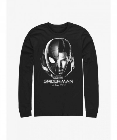 Marvel No Way Home Spider-Man Magic Tee - Men's Black Cotton Long Sleeve