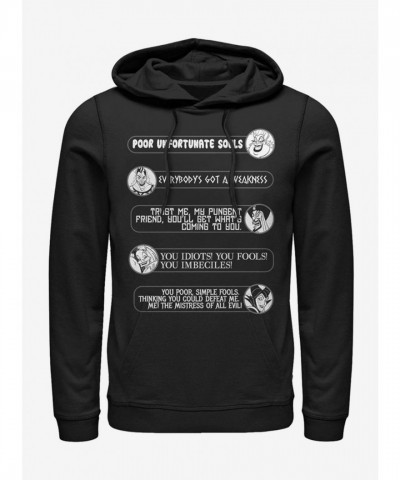 Disney Villain Quotes Men's Black Hoodie - Cotton Blend