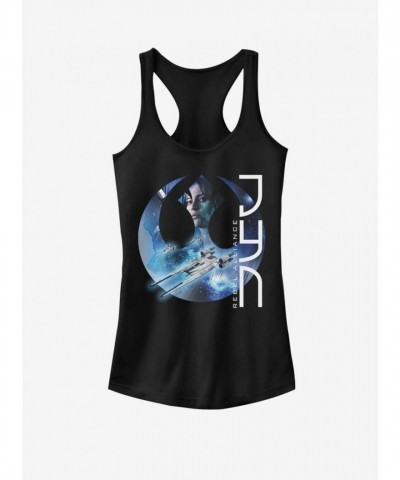 Star Wars Jyn Erso Girls Cotton Tank Top - Black