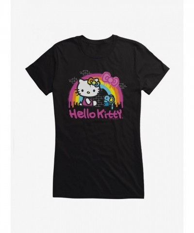 Hello Kitty Rainbow Design Lightweight Cotton T-Shirt for Girls
