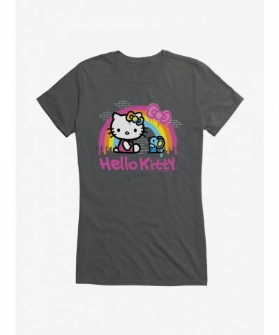 Hello Kitty Rainbow Design Lightweight Cotton T-Shirt for Girls