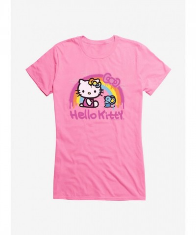 Hello Kitty Rainbow Design Lightweight Cotton T-Shirt for Girls