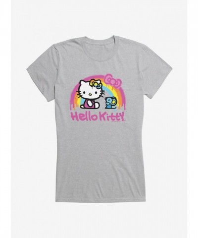 Hello Kitty Rainbow Design Lightweight Cotton T-Shirt for Girls