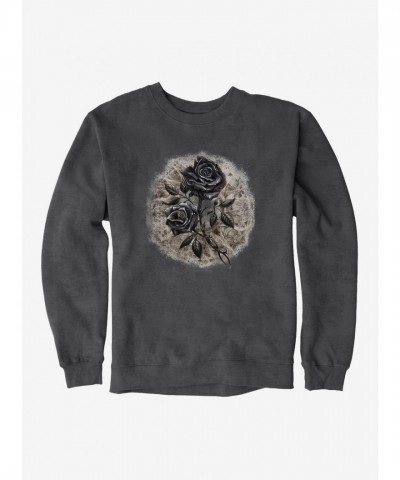 Alchemy England Unisex Heavyweight Black Roses Sweatshirt