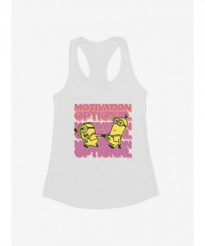 Minions Stuart Girls Motivational Tank Top - Junior Sizes White