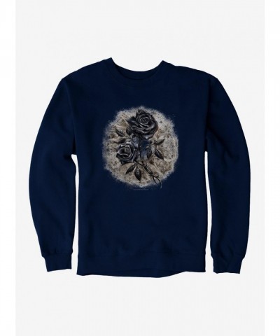 Alchemy England Unisex Heavyweight Black Roses Sweatshirt