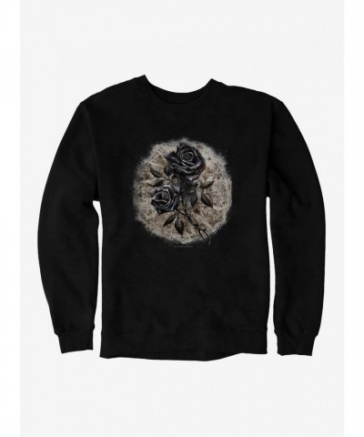 Alchemy England Unisex Heavyweight Black Roses Sweatshirt