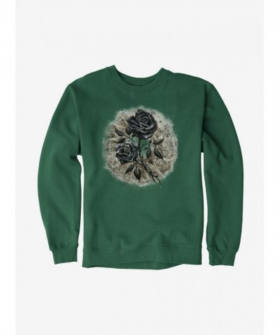 Alchemy England Unisex Heavyweight Black Roses Sweatshirt