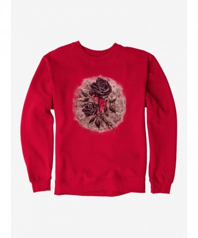 Alchemy England Unisex Heavyweight Black Roses Sweatshirt