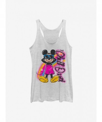 Disney Girls Airbrushed Mickey Tank Top - White