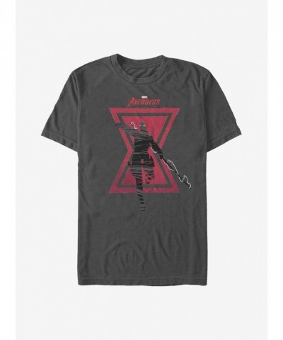 Marvel Black Widow Grey Silhouette Tee for Men