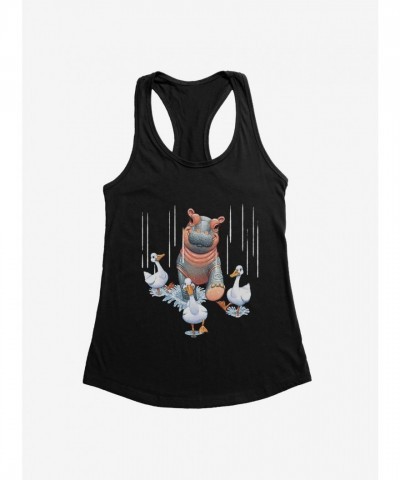 Fiona Hippo Valentine Ducks Girls Tank Top