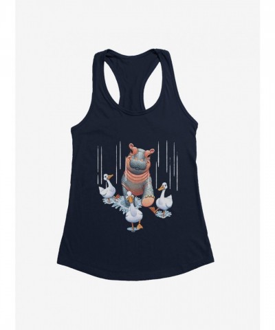 Fiona Hippo Valentine Ducks Girls Tank Top