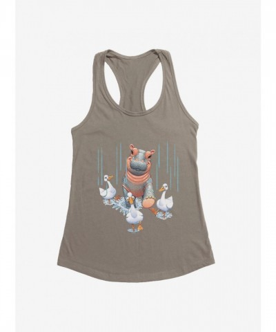 Fiona Hippo Valentine Ducks Girls Tank Top
