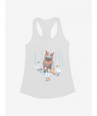 Fiona Hippo Valentine Ducks Girls Tank Top
