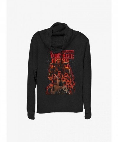 Star Wars Ewok Castle Cowl Neck Top - Junior Black