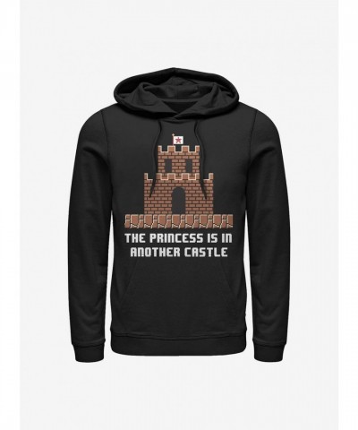 Nintendo Men's Unisex Cotton Blend Mario Castle Hoodie - Black