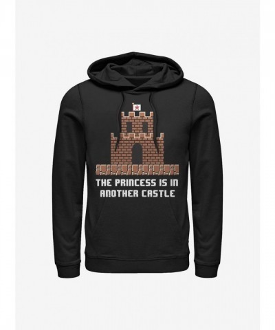Nintendo Men's Unisex Cotton Blend Mario Castle Hoodie - Black