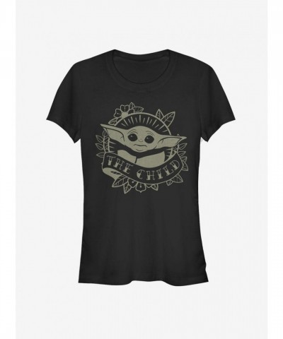 The Mandalorian Child Graphic Tee for Girls - Lightweight Cotton in Black