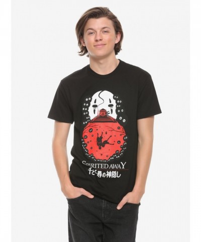 Our Universe Spirited Away Haku Chihiro Falling Black T-Shirt