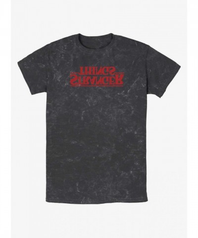 Stranger Things Upside Down Logo Men's Mineral Wash T-Shirt - Multi Colors